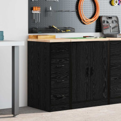 Armário de arrumação de garagem preto 30x51x85 cm