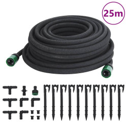 Mangueira para rega gota-a-gota de jardim 25 m borracha preto