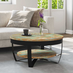 Mesa de centro 65x32 cm madeira reciclada maciça