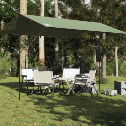 Lona de campismo 400x294 cm impermeável verde