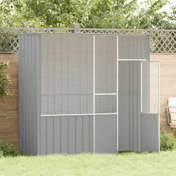 Gaiola p/ pássaros 215x78x200 cm aço galvanizado cinzento