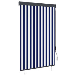 Estore de rolo para exterior 120x250 cm azul e branco