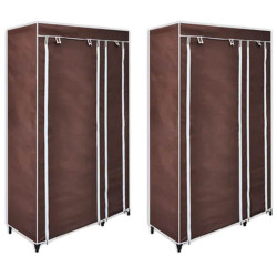 Roupeiros de tecido 2 pcs castanho