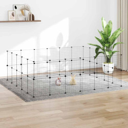 Gaiola p/ animais de 44 painéis c/ porta 35x35 cm aço preto