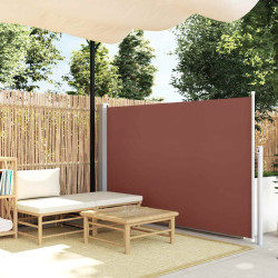 Toldo lateral retrátil para pátio 140x500 cm castanho