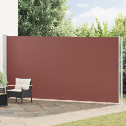 Toldo lateral retrátil para pátio 200x600 cm castanho