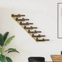 Garrafeira de parede para 7 garrafas metal dourado