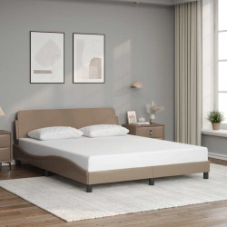 Estrutura de cama dover 160x200 cm couro artificial cappuccino