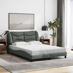 Estrutura de cama sem colchão hvar 140x200 cm tecido cinzento-escuro