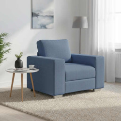 Poltrona tecido corduroy 100x77x82 cm azul