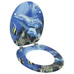 Assento de sanita com tampa MDF design golfinhos