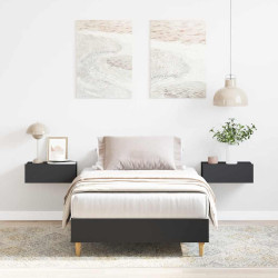 Estrutura cama s/ colchão 100x200 cm derivados de madeira preto