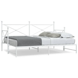 Cama de dia com gavetão sem colchão 90x200 cm aço branco