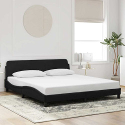 Estrutura de cama dover preta 180x200 cm em veludo