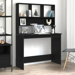 Mesa com prateleiras, carvalho preto, 102x45x148 cm, madeira engenheirada