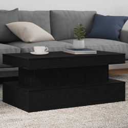 Mesa de centro com luzes LED, carvalho preto, 90x50x40 cm