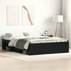 Estrutura de cama sem colchão, carvalho preto, 120x200 cm, madeira engenheirada