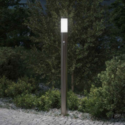 Luminária de poste com sensor, 110 cm, aço inoxidável, IP44
