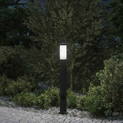 Luminária de poste com tomada, 80 cm, aço inoxidável, IP44