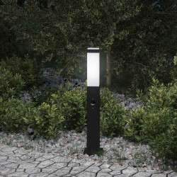 Luminária de poste com sensor, 50 cm, preta, IP44