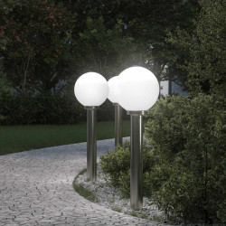 Luminárias de balizador, 3 peças, 80 cm, aço inoxidável, IP44