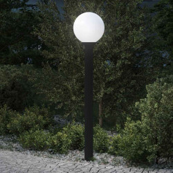 Luminária de poste 120 cm preta IP44