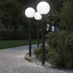 Luminárias de balizamento com sensor, 3 unidades, 120 cm, pretas, IP44