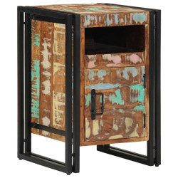 Mesa de cabeceira 40x40x59 cm em madeira maciça reciclada