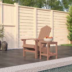Cadeira de jardim adirondack com mesa pead castanho