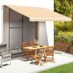 Tecido de substituição para toldo amarelo e branco 450x350 cm poliéster