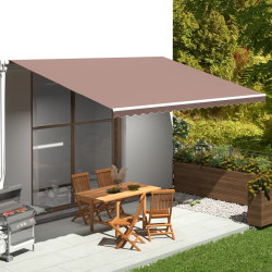 Tecido de substituição para toldo castanho 500x350 cm poliéster