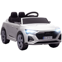 Carro elétrico para crianças carro audi q8 etron sportback infantil 12v faróis buzina e música 98x49,5x43 cm branco