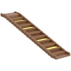 Rampa dobrável para cães 154 cm para carro e cama com 10 degraus antiderrapantes, até 68 kg, castanho
