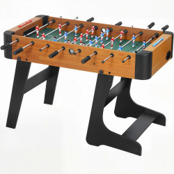 Mesa de matraquilhos dobrável em madeira com 2 bolas 22 jogadores, 118 x 107,5 x 78 cm, castanho