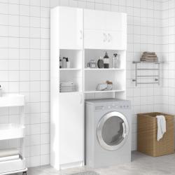 Conj. armários máquina lavar roupa contrapl. branco brilhante