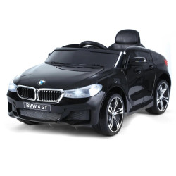 Carro elétrico para criança bmw 6gt para criança de 3-6 anos com controle remoto carga 30 kg 106x64x51cm preto
