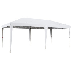 Tenda dobrável 6x3 tenda de jardim portátil com bolsa de transporte tecido oxford para exterior festas acampamento branco