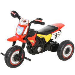 Mota para crianças acima de 18 meses mota a pedais para crianças com 3 rodas luzes e sons realistas 71x40x51 cm vermelho