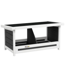 Ninho para galinhas de madeira caixa para 2 galinhas com telhado asfáltico para interior e exterior 66x37x34 cm cinza