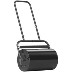 Rolo para relva largura 58cm ø32cm rolo para relvado 38l preenchível de areia ou água com guiador em u para jardim preto