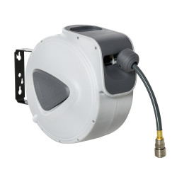 Carretel de mangueira de ar comprimido automático 20 m conector de 1/4'' bsp suporte de parede giratório 180° cinzento