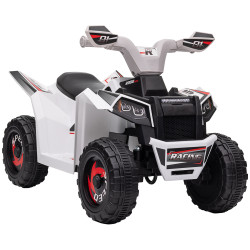 Quadriciclo elétrico para crianças veículo elétrico a bateria de 6v com velocidade de 2,5 km/h 70x41,5x48,5 cm branco