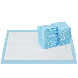 Resguardos de treino animais de estimação 100 unidades 45x30 cm resguardos absorventes para cães com 6 camadas azul