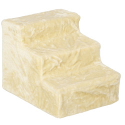 Escada para cães de 3 degraus com capa removível e lavável rampa para cães para cama sofá 46x35x35 cm bege