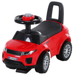 Carro andador para bebé sem pedais com alto-falante 60x38x42cm vermelho