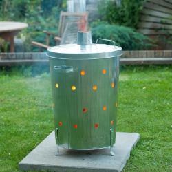 Nature Incinerador de jardim redondo 46x72 cm aço galvanizado - Imagen 1