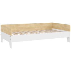 Cama para crianças acima de 3 anos 143,5x74x40 cm cama de madeira para crianças carga 80 kg para dormitório branco e madeira