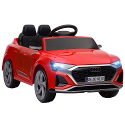 Carro elétrico para crianças carro audi q8 etron sportback infantil 12v faróis buzina e música 98x49,5x43 cm vermelho