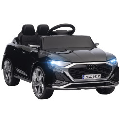 Carro elétrico para crianças carro audi q8 etron sportback infantil 12v faróis buzina e música 98x49,5x43 cm preto