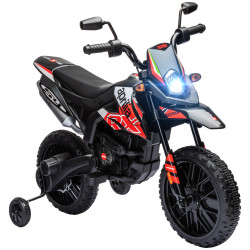Mota elétrica infantil aprilia 12v rodas de apoio farol música porta USB amortecedor vermelho